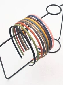 1套/10入女孩0.5cm霧面頭箍,日常穿戴和固定頭髮的髮飾,幼兒洗臉的頭箍 - 彩色 - 查看 8