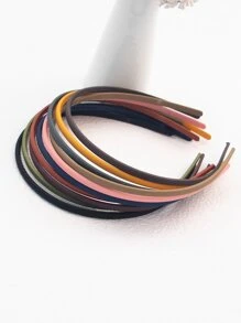 1套/10入女孩0.5cm霧面頭箍,日常穿戴和固定頭髮的髮飾,幼兒洗臉的頭箍 - 彩色 - 查看 2