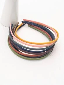 1套/10入女孩0.5cm霧面頭箍,日常穿戴和固定頭髮的髮飾,幼兒洗臉的頭箍 - 彩色 - 查看 4