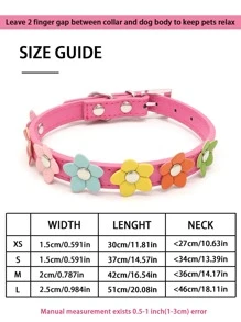 寵物項圈寵物彩色花翻領玫瑰紅色花翻領 - 玫紅色 - 查看 8