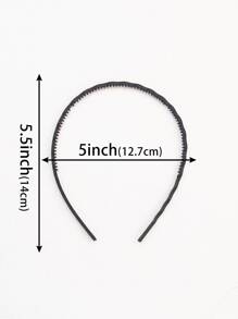 1 Juego (10 piezas) 0.5cm Diadema fina y esmerilada para niñas, accesorio de cabello con forma sólida ondulada y de unicolor para uso diario y para fijar el cabello facial de niños