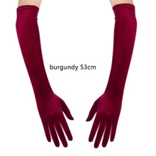 1 paire de gants longs de 53 cm pour femmes élégants pour soirée, Halloween, bourgogne