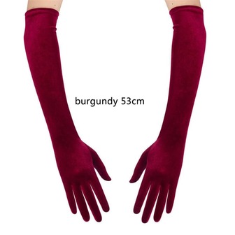 Elegant 1 Pair Women's 53cm Opera Long Gloves For Evening Party Halloween Burgundy