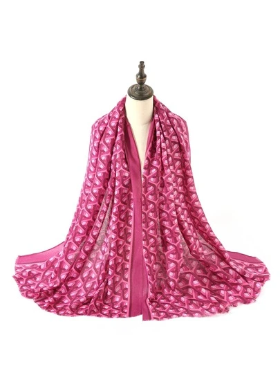 1入組時尚鏈條圖案圍巾