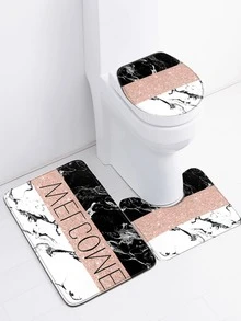 3 cái/bộ In Đá hoa Bọt Nhớ Phòng tắm Chống trượt Thảm trải sàn , Phòng vệ sinh Thảm - Nhiều màu - Xem 3