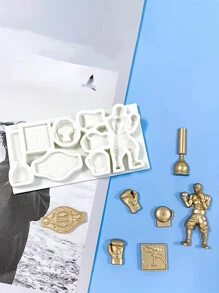 1入組運動器材造型矽膠模具,適用於巧克力、翻糖和蛋糕裝飾烘焙