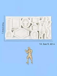 1入組運動器材造型矽膠模具,適用於巧克力、翻糖和蛋糕裝飾烘焙