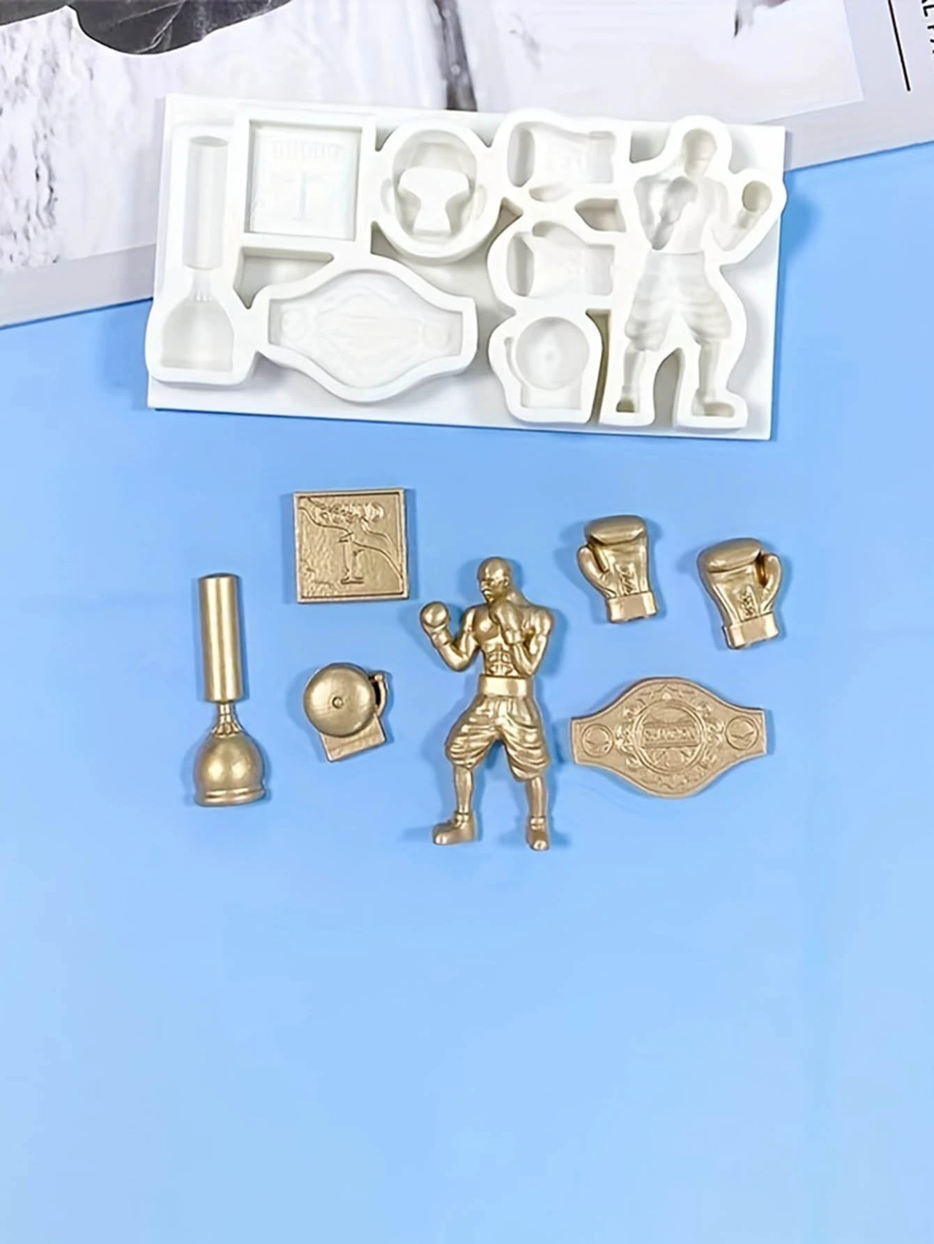 1入組運動器材造型矽膠模具,適用於巧克力、翻糖和蛋糕裝飾烘焙