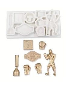 1入組運動器材造型矽膠模具,適用於巧克力、翻糖和蛋糕裝飾烘焙