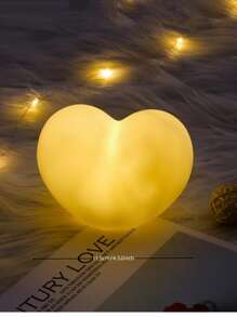 心小夜燈-臥室可愛小夜燈裝飾用品,學習房間客廳中心裝飾品可愛燈便攜小夜燈兒童房間LED卡哇伊裝飾用品適合女孩男孩女士禮物 - 白色 - 查看 3