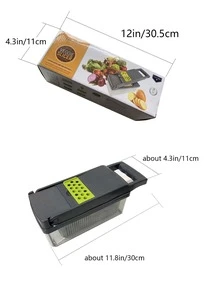 13 In 1 Kitchen Food Chopper Vegetable Onion Cutter With 8 Blades And Container Set - Multicolor - View 9