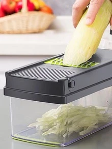 13 In 1 Kitchen Food Chopper Vegetable Onion Cutter With 8 Blades And Container Set - Multicolor - View 6