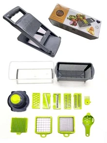 13 In 1 Kitchen Food Chopper Vegetable Onion Cutter With 8 Blades And Container Set - Multicolor - View 4