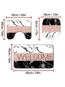 3 cái/bộ In Đá hoa Bọt Nhớ Phòng tắm Chống trượt Thảm trải sàn , Phòng vệ sinh Thảm - Nhiều màu - Xem 4
