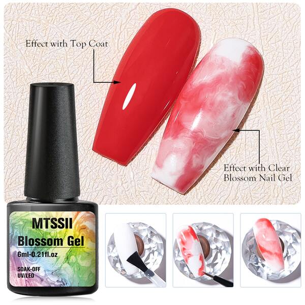 Clear Blossom Gel Nail Art Transparent Blossom Nail Polish Blooming Smook Effect Flower Gel Polish Soak Off UV Nail Glue Gel