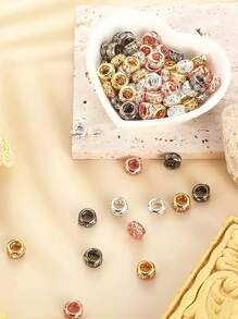 20 顆大孔水鑽間隔珠（10 毫米）、密鑲水晶珠、銀/金色調 Rondelle 珠、DIY 手鍊珠寶用品、項鍊製作、工藝品 - 圓形水鑽隔片 - 查看 6