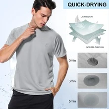 Men's 2pcs Short-Sleeved Sun Protection Shirt UPF 50+ Tops - XÁM + TRẮNG - Xem 3
