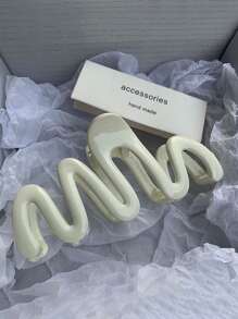 2pcs Minimalist Wave Shaped Hair Clips Claw Clip Winter Hair Accessories - Multicolor - View 3