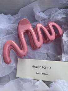 2pcs Minimalist Wave Shaped Hair Clips Claw Clip Winter Hair Accessories - Multicolor - View 2