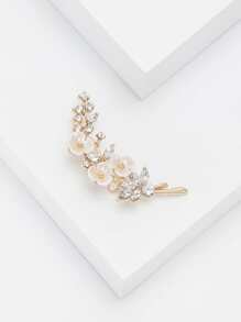 一合金梅花胸針 - 金黃色 - 查看 2