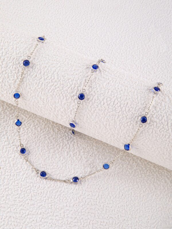 imoli 2pcs/set Fashion Polyresin Zinc Alloy Rhinestone Anklet Necklace Jewelry Set For Women Men For Decoration