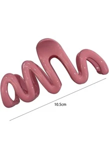 2pcs Minimalist Wave Shaped Hair Clips Claw Clip Winter Hair Accessories - Multicolor - View 6