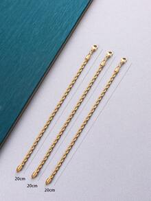 3入組男士不銹鋼手環合適的適用於日常穿著 - 金黃色 - 查看 3