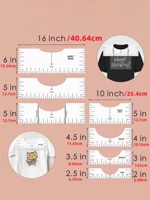 Herramienta de regla de alineación de camisetas Guía de reglas para camisetas Guía de vinilo para camisetas Guía de regla para camisetas para aplicar diseños de vinilo y sublimación Herramienta de centrado Alineación HTV - Blanco - Ver 5