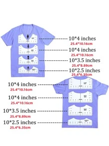 Herramienta de regla de alineación de camisetas Guía de reglas para camisetas Guía de vinilo para camisetas Guía de regla para camisetas para aplicar diseños de vinilo y sublimación Herramienta de centrado Alineación HTV - Blanco - Ver 4