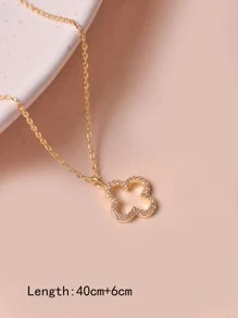 1 collar con colgante de trébol de cuatro hojas de la suerte ahuecado para mujer, regalo de Festival, accesorios de uso diario