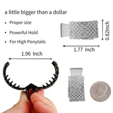 3pcs/Small Hair Clips, Suitable For Ponytails, Rhinestone Hair Claws, Suitable For Women's Thick Long Hair (3 Pieces) Gifts For Family, Couples And Friends Hair Accessories And Headwear Accessories Mori Girl's High-End Sense Party, School Stuff - Multicolor - View 4