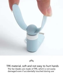 1 pieza Ventilador del teléfono unicolor de silicona androide & Type-C puerto portátil - Celeste - Ver 7