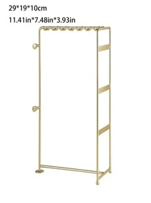 1入組簡約風鐵合金首飾收納架適用於展示收納 - 金黃色 - 查看 5