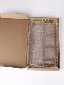 1入組簡約風鐵合金首飾收納架適用於展示收納 - 金黃色 - 查看 4