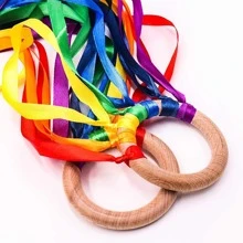 彩色緞帶戒指孩子們的舞蹈道具玩具