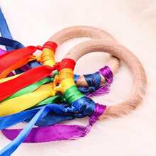 彩色緞帶戒指孩子們的舞蹈道具玩具