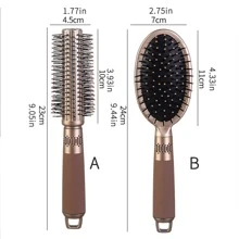1 Miếng Đệm khí Lược mát xa , Chống tĩnh điện Thiết kế Kiểu tóc Lược Cho Tóc Xoăn - Cà phê nâu - Xem 5