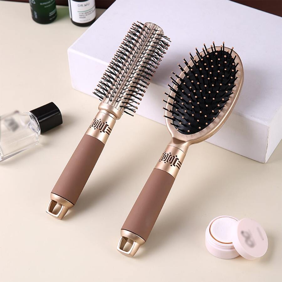 1 Miếng Đệm khí Lược mát xa , Chống tĩnh điện Thiết kế Kiểu tóc Lược Cho Tóc Xoăn - Cà phê nâu - Xem 1