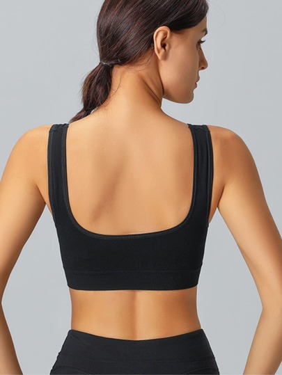 MELERIO Women Yoga Zwart Push Up Sports Bra,Seamless Bralette Mid Support Solid Underwear Pyjama No Chest Pad Breathable Sleep Vest Tank Top Nightshirt Workout Clothes Gym Accessories view 6