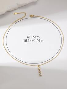 MESTILO 1 pieza Collar con colgante con forma de gota de agua, de cobre simple y de moda con circonita microincrustad, cadena asimétrica de acero de titanio con forma de candado de corazón, un regalo ideal para el Día de la Madre, la madre, el Día de la Madre o San Valentín