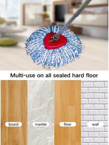 3 paquetes girar Fregona recargas para fácil enjuagar limpio microfibra girar Fregona piso limpieza sistema Accesorio - Azul y blanco - Ver 3