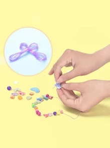 1 caja Kit de manualidades para hacer pulseras con cuentas para niños, juguete educativo y de juego de roles para niñas, juguetes para niñas, juguetes para niños, juguetes - Multicolor - Ver 4