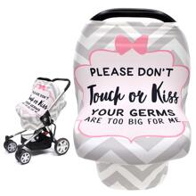 Housse de siège auto bébé, panneau "Ne pas toucher", couverture d'allaitement, canopée multifonction pour siège auto bébé, convient pour porte-bébé/poussette/chariot de courses/chaise haute, cadeau de baptême bébé unisexe - Multicolore - Voir 2