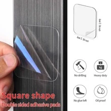 10pcs Transparent Acrylic Square Self-adhesive Double-sided Tape, Strong Adhesive For Multi-surface Applications, Ideal For Household Storage, Office Decoration, Keeping Car Items In Place Etc. Cuttable Self-adhesive Double-sided Pad - Clear - View 2