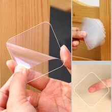 10pcs Transparent Acrylic Square Self-adhesive Double-sided Tape, Strong Adhesive For Multi-surface Applications, Ideal For Household Storage, Office Decoration, Keeping Car Items In Place Etc. Cuttable Self-adhesive Double-sided Pad - Clear - View 1