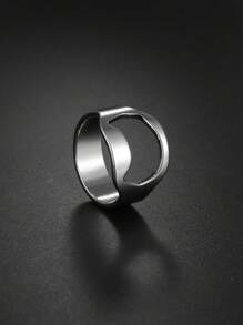 1 Miếng Thép không gỉ Nhẫn Cái mở nắp chai , Bia Ngón tay Nhẫn Đồ mở - Bạc - Xem 2