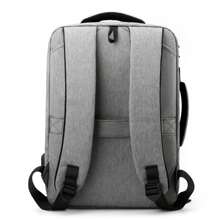 便携式商务防盗超薄笔记本电脑背包，带 USB 充电端口和防水书包电脑包，男女礼物适合 15.6 英寸笔记本电脑笔记本电脑/电脑/单肩包 Ins/Y226k 风格便携式女士/男士/女孩/男孩/女性/男性可爱防水防震/防水包轻便简约带电脑隔层大容量学校办公室女士工作通勤多功能 - 淺灰色 - 查看 3