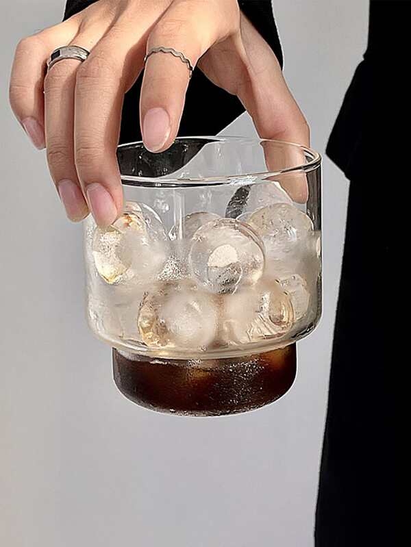 1pc Minimalist Ins Style Iced Americano Glass Cup, Heat Resistant Milk Cup, Cold Brew Latte Glass Back To School