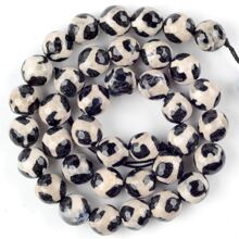 1 Strand Faceted Dzi Agates Beads For Jewelry Making Round Loose Spacer Stone DIY Bracelet Handmade 6/8/10/12 MM - Black and White - View 6