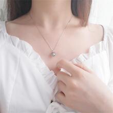 OMID Prata Esterlina 925 Ciclo Em Forma Moonstone Colar , Elegante & Estilo Simples Pedra Preciosa Bloqueio Gola Pingente Para Mulheres Acessório Presente